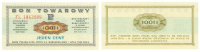 PEKAO merchandise vouchers
POLSKA / POLAND / POLEN / POLOGNE / POLSKO

Bank PEKAO S.A. Bon na 1 cent 1969 seria FL 

Zagniecenia w okolicach praw...