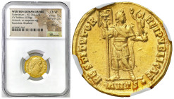 Ancient coins: Roman Empire (Rome)
Roman Empire. Valentinian I (364-375). Solidus 364-367, Antiochia NGC Ch 5/5 2/5 
AW: Popiersie cesarza w diademi...