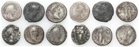 Ancient coins: Roman Empire (Rome)
Roman Empire. Denar, set of 6 pieces 
Details: 14,91 g Ag łącznie 
Condition: 3/4 (VF/F )