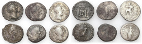 Ancient coins: Roman Empire (Rome)
Roman Empire. Denar, set of 6 pieces 

Patyna.

Details: 15,83 g Ag łącznie 
Condition: 3/4 (VF/F )