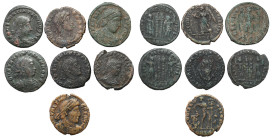 Ancient coins: Roman Empire (Rome)
Roman Empire. Follis, set of 7 pieces 

Zestaw 7 monet.&nbsp;

Details: Brąz 
Condition: 3 (VF )