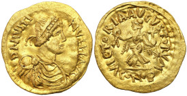 Byzantium
Byzantium, Justin I (518527). Tremisis 518527, Constantinople 
AW: Popiersie cesarza w prawo, napis: D N IVSTINVS P P AVC; 
RW: Anioł trz...