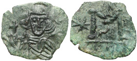 Byzantium
Byzantium. Justinian II (705-711). ? 40 Nummi. Second reign. Syracuse 
AW: Popiersie w koronie na wprost, ubrane w chlamy i trzymające glo...