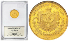 Montenegro
Montenegro. Nicholas I (1860-1918). 10 perpera 1910, Vienna GCN MS60 

Moneta wybita z okazji 50-lecia panowania.Piękny egzemplarz w sla...