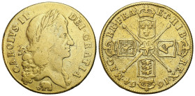 France
France. Charles II (1660-1685). 2 Guineas, 1664 RARE 

Takie monety ze znakiem słonia pod popiersien zostały wyemitowane przez Królewską Kom...