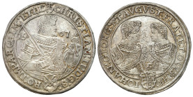 Germany
Germany. Saxony. Christian II, Georg Johann I and Augustus (1591-1611). Thaler 1607, Dresden 
AW: Półpostać Krystiana z mieczem i hełmem w d...