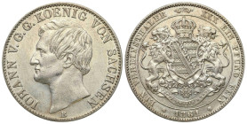 Germany
Germany, Saxony. John V (18541873). Thaler 1861 B, Dresden 

Resztki połysku menniczego. Rysy.

Details: 18,5 g Ag 
Condition: 3+ (VF+) ...