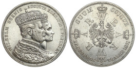 Germany
Germany, Prussia. William I (1861-1888). Coronation thaler (Vereinstaler) 1861 A, Berlin 

Resztki połysku. Ślady czyszczenia.&nbsp;

Det...