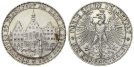 Germany
Germany. Thaler 1863, Frankfurt 

Dobre detale, drobne ryski. Połysk w tle.&nbsp;Rzadsza moneta. Nakład 21.000 sztuk.&nbsp;

Details: 18,...