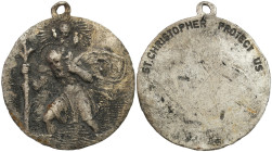 Germany
Medal. Saint Christopher 20th century, silver 
AW: święty Krzysztof wraz z Dzieciątkiem Jezus na barkach. 
RW: Napis ST. CHRISTOPHER PROTEC...