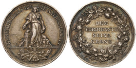 Germany
Germany. Award medal for merits, silver 

Ciemna patyna.&nbsp;Uderzenia na rancie.

Details: 9,28 g Ag 30,5 mm 
Condition: 3+ (VF+ )