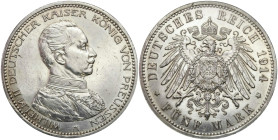 Germany
Germany Prussia 5 marks 1914 A Berlin, Uniform. SILVER 

Ładna prezencja, lecz przetarta.

Details: 27,83 g Ag 
Condition: 2 (EF )