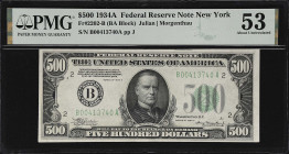 Fr. 2202-B. 1934A $500 Federal Reserve Note. New York. PMG About Uncirculated 53.

About Uncirculated. With just a touch of circulation this example...
