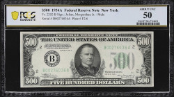 Fr. 2202-B. 1934A $500 Federal Reserve Mule Note. New York. PCGS Banknote About Uncirculated 50.

About Uncirculated. With just a touch of circulati...