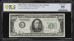 Fr. 2202-G. 1934A $500 Federal Reserve Mule Note. Chicago. PCGS Banknote About Uncirculated 55.

About Uncirculated. With just a touch of circulatio...