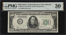 Fr. 2202-G. 1934A $500 Federal Reserve Note. Chicago. PMG Very Fine 30.

 Very Fine. With only light and even circulation, this note retains vivid c...