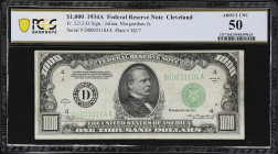 Fr. 2212-D. 1934A $1000 Federal Reserve Note. Cleveland. PCGS Banknote About Uncirculated 50.

About Uncirculated. With just a touch of circulation ...