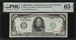 Fr. 2212-G. 1934A $1000 Federal Reserve Note. Chicago. PMG Gem Uncirculated 65 EPQ.

Gem Uncirculated. A gem example of this ever-popular denominati...