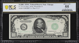 Fr. 2212-G. 1934A $1000 Federal Reserve Note. Chicago. PCGS Banknote About Uncirculated 55.

About Uncirculated. With just a touch of circulation th...