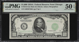 Fr. 2212-Gm. 1934A $1000 Federal Reserve Mule Note. Chicago. PMG About Uncirculated 50 EPQ.

About Uncirculated. With just a touch of circulation th...