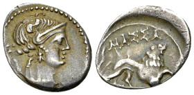 Massalia AR Drachm, c. 250 BC 

Gaul, Massalia. AR Drachm (14-16 mm, 1.92 g), c. 250 BC.
Obv. Draped bust of Artemis right, wearing stephane, bow a...