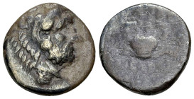 Kos AR Drachm, c. 370/60-345 BC, rare 

Islands off Caria, Kos. AR Drachm (15 mm, 3.40 g), c. 370/60-345 BC. Rhodian standard. 
Obv. Head of Herakl...