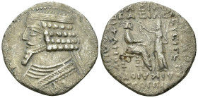 Phraates IV BI Tetradrachm 

Kings of Parthia. Phraates IV (38-2 BC). BI Tetradrachm (31 mm, 11.05 g), Seleukeia.
Obv. Diademed and draped bust to ...