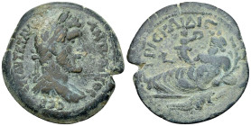 Antoninus Pius AE Drachm, Nilus reverse 

Antoninus Pius (138-161 AD). AE Drachm (33 mm, 21.09 g), Alexandria, Egypt. Dated RY 13 = 149/150 AD.
Obv...