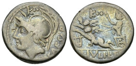 L. Iulius Caesar AR Denarius, 103 BC 

L. Iulius Caesar. AR Denarius (16 mm, 3.87 g), Rome, 103 BC.
 Obv. Helmeted head of Mars to left; above viso...