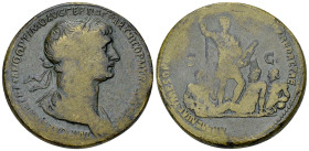 Traianus AE Sestertius, Armenia/Mesopotamia reverse 

Traian (98-117 AD). AE Sestertius (33-34 mm, 25.24 g). Rome, 116-117 AD.
Obv. IMP CAES NER TR...