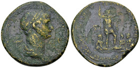 Traianus AE Sestertius, Armenia/Mesopotamia reverse 

Traian (98-117 AD). AE Sestertius (33-34 mm, 25.95 g). Rome, 116-117 AD.
Obv. IMP CAES NER TR...