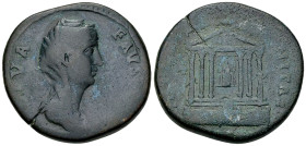 Diva Faustina Senior AE Sestertius, Temple reverse 

Antoninus Pius (138-161 AD) for Diva Faustina Senior (dies 140/141). AE Sestertius (31-33 mm, 2...