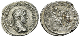 Caracalla AR Antoninianus, Victoria reverse 

Caracalla (198-217 AD). AR Antoninianus (22-24 mm, 4.85 g), Rome, 217.
 Obv. ANTONINVS PIVS AVG GERM,...