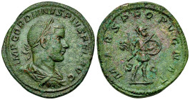 Gordianus III AE Sestertius, Mars reverse 

Gordianus III (238-244 AD). AE Sestertius (31-33 mm, 24.52 g), Rome, early autumn 243-summer 244.
Obv. ...