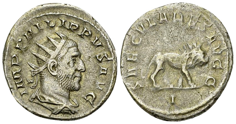 Philippus I AR Antoninianus, Lion reverse 

Philippus I Arabs (244-249 AD). AR...