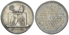 Wyschehrad, AR Jeton 1802 

RDR. Wyschehrad. Procop Benedict Henniger von Eberg (1802-1809). AR Jeton 1802 (24 mm, 3.44 g), unsigniert, auf seine In...