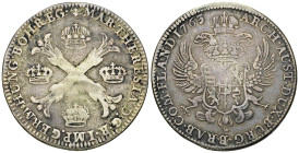 Maria Theresia, AR Kronentaler 1763 

RDR. Maria Theresia (1740-1780). AR Kronentaler 1763 (29.06 g), Brüssel.
 KM 21.

Schön bis sehr schön.