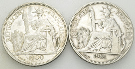 French Indochina, Lot of 2 AR Piastres 

French Indochina. Lot of 2 (two) AR Piastres 1900 and 1901.

Very fine. (2)

Lot sold as is, no returns...