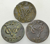 Netherlands East Indies, Lot of 3 Duits 

Netherlands East Indies. Lot of 3 (three) CU Duits: 1735, 1746, and 1753.

Fine and better. (3)

Lot s...