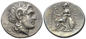 Königreich Thrakien. Lysimachos (306 - 281 v. Chr.).

 Tetradrachme (Silber). Ca. 297 - 287 v. Chr. Sardeis.
Vs: Kopf des vergöttlichten Alexanders...