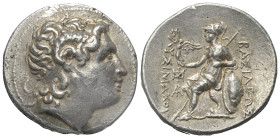 Königreich Thrakien. Lysimachos (306 - 281 v. Chr.).

 Tetradrachme (Silber). Ca. 297 - 287 v. Chr. Sardeis.
Vs: Kopf des vergöttlichten Alexanders...