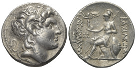 Königreich Thrakien. Lysimachos (306 - 281 v. Chr.).

 Tetradrachme (Silber). Ca. 297 - 281 v. Chr. Lampsakos.
Vs: Kopf des vergöttlichten Alexande...