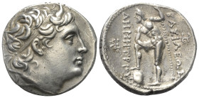 Königreich Makedonien. Demetrios I. Poliorketes (306 - 283 v. Chr.).

 Tetradrachme (Silber). Ca. 290 - 288 v. Chr. Pella.
Vs: Kopf des Demetrios m...