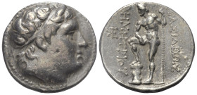 Königreich Makedonien. Demetrios I. Poliorketes (306 - 283 v. Chr.).

 Tetradrachme (Silber). Ca. 289 - 288 v. Chr. Pella.
Vs: Kopf des Demetrios m...