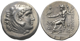 Troas. Assos (?).

 Tetradrachme (Silber). Ca. 210 v. Chr.
Prägung im Namen Alexander III.

Vs: Kopf des jugendlichen Herakles mit Löwenfell rech...