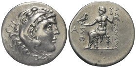 Pamphylien. Aspendos.

 Tetradrachme (Silber). 204 / 203 v. Chr. (Jahr 9).
Prägung im Namen Alexanders III. des Großen.

Vs: Kopf des jugendliche...