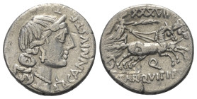 C. Annius und L. Fabius Hispaniensis.

 Denar (Silber). 82 - 81 v. Chr. Münzstätte in Norditalien oder Spanien.
Vs: C ANNIVS T F T N PRO COS EX S C...
