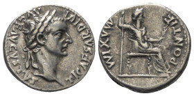 Tiberius (14 - 37 n. Chr.).

 Denar (Silber). 18 - 35 n. Chr. Rom.
Vs: TI CAESAR DIVI AVG F AVGVSTVS. Kopf mit Lorbeerkranz rechts.
Rs: PONTIF MAX...