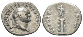 Vespasianus (69 - 79 n. Chr.).

 Denar (Silber). 79 n. Chr. Rom.
Vs: IMP CAESAR VESPASIANVS AVG. Kopf mit Lorbeerkranz links.
Rs: TR POT X COS VII...