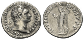 Domitianus (81 - 96 n. Chr.).

 Denar (Silber). 95 - 96 n. Chr. Rom.
Vs: IMP CAES DOMIT AVG GERM P M TR P XV. Kopf mit Lorbeerkranz rechts.
Rs: IM...